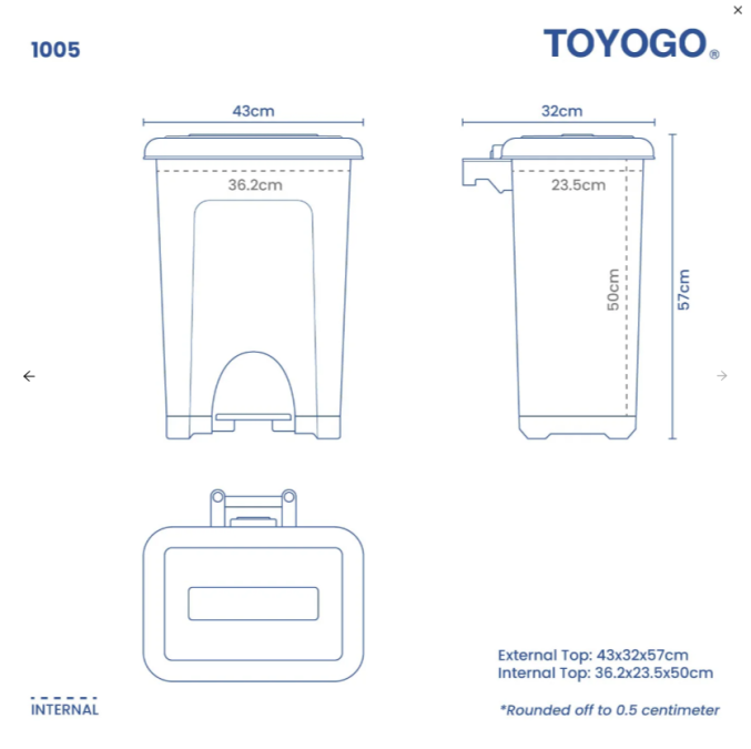 Handy Step Dustbin with Wheel, Code: 1005