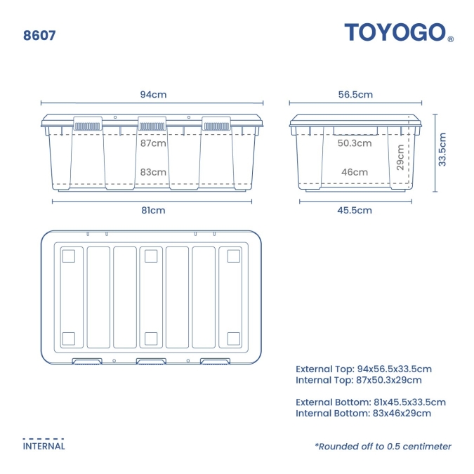 28L-119L Rugged Storage Box with Flip Cover (Code: 8605 8606 8607) 28L-119L Rugged Storage Box with Flip Cover (Code: 8605 8606 8607)