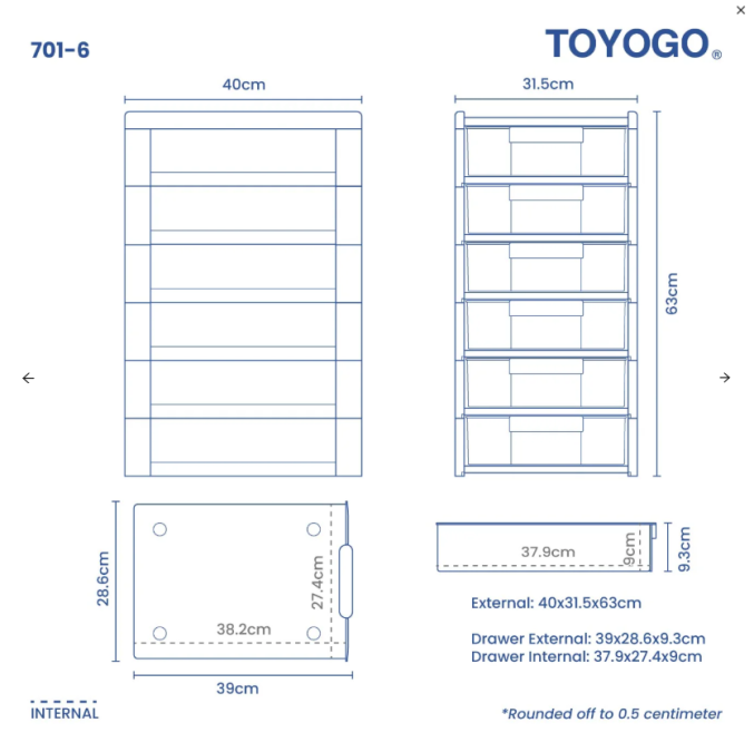 4T/6T/8T/10T Clear Storage Drawers with Wheels (Code: 701-4 701-6 701-8 701-10)