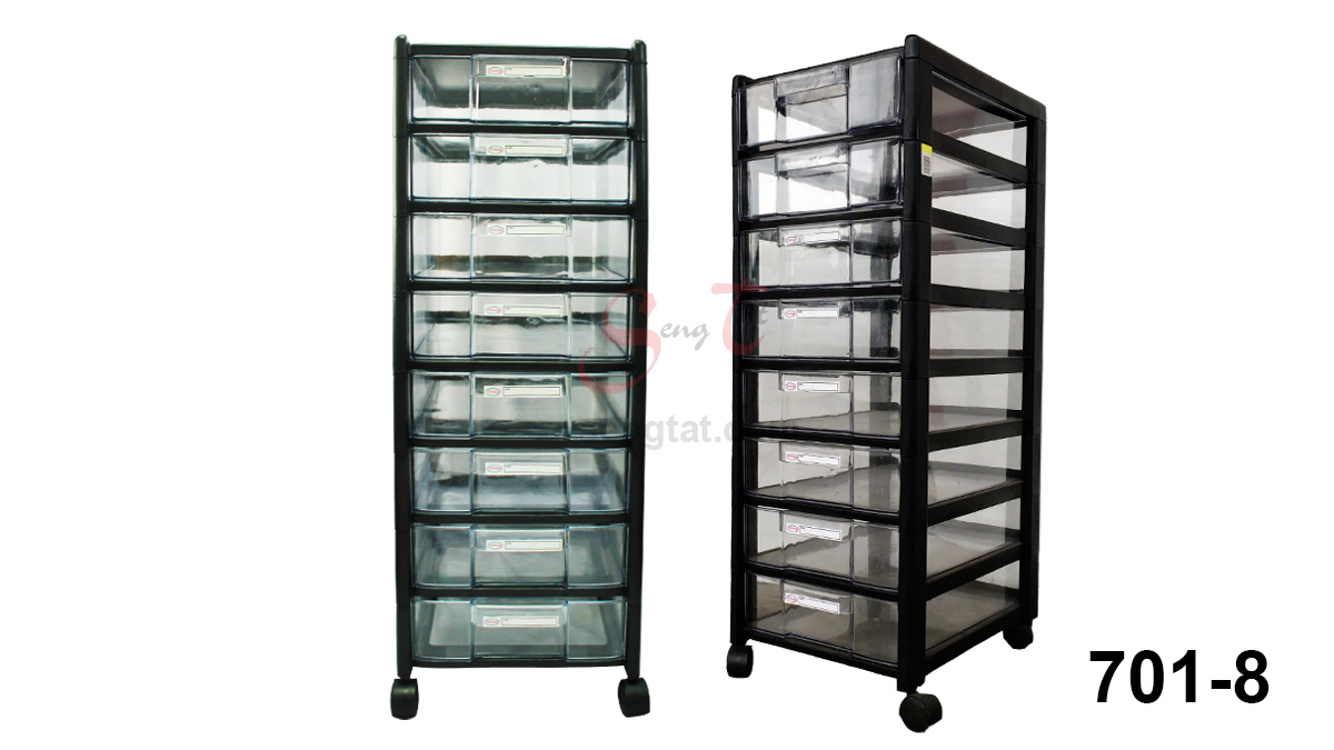 4T/6T/8T/10T Clear Storage Drawers with Wheels (Code: 701-4 701-6 701-8 701-10)