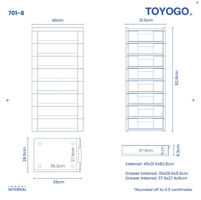 4T/6T/8T/10T Clear Storage Drawers with Wheels (Code: 701-4 701-6 701-8 701-10)