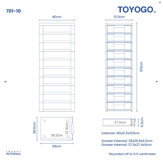 4T/6T/8T/10T Clear Storage Drawers with Wheels (Code: 701-4 701-6 701-8 701-10)
