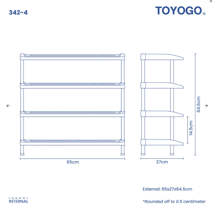 4 Tiers Shoes Rack, Code: 342-4