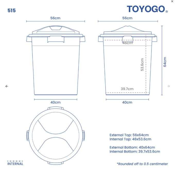 Multi-purpose Pail with Lid (Code: 503 504 506 508 510 512 515 518)
