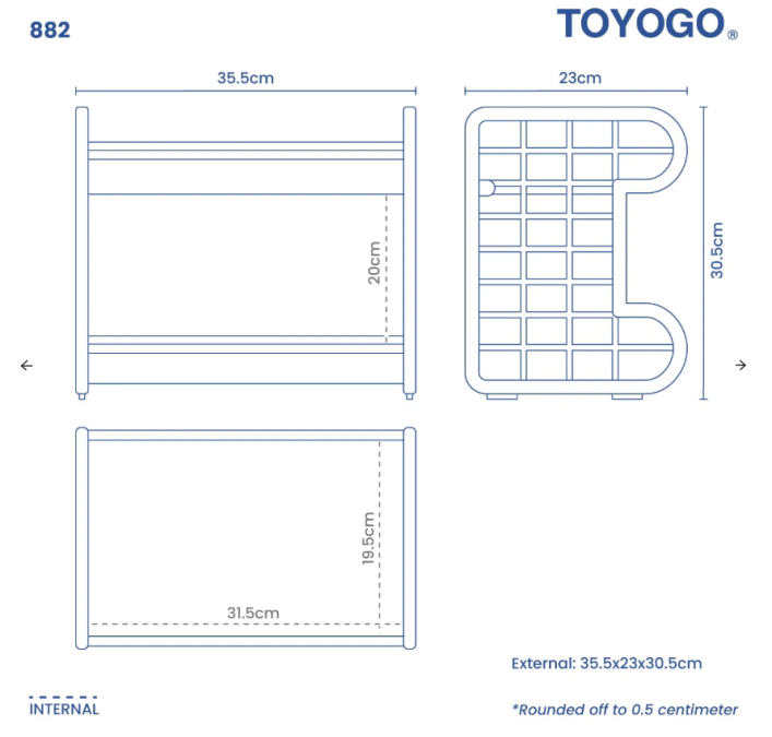 2 Tiers Multipurpose Rack, Code: 882