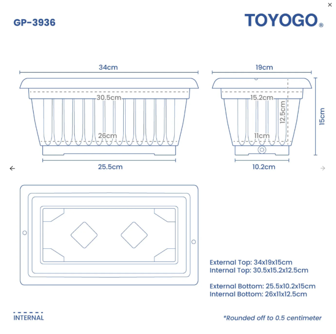 Rectangular Flower Pot (39B series) Rectangular Flower Pot (39B series)