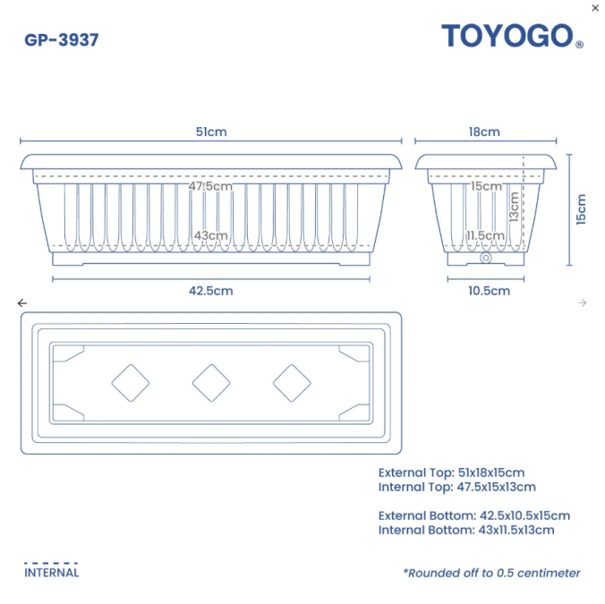 Rectangular Flower Pot (39B series) Rectangular Flower Pot (39B series)