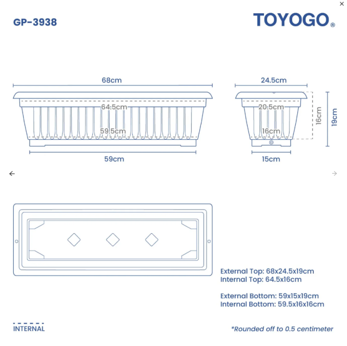Rectangular Flower Pot (39B series) Rectangular Flower Pot (39B series)
